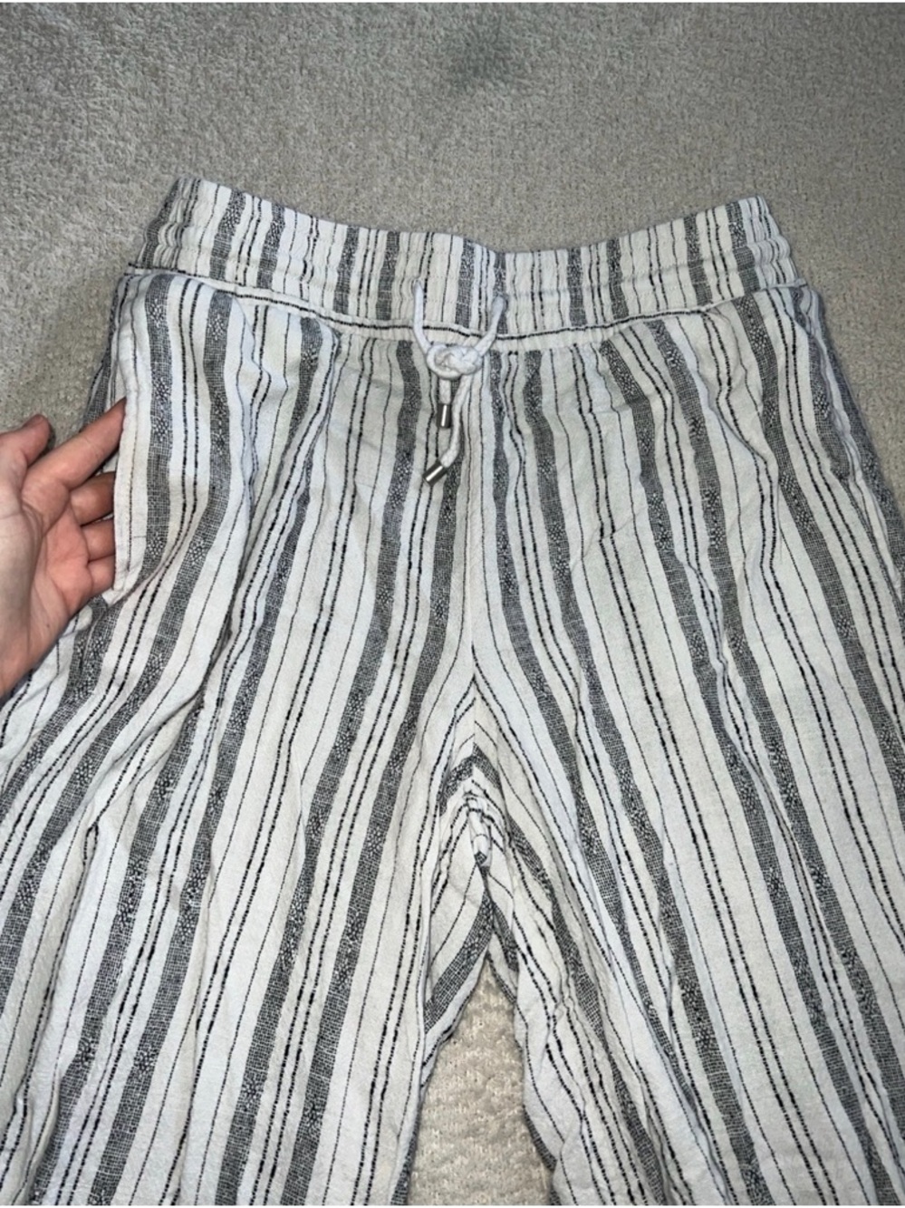 Time and Tru Women’s Black & White Striped Flare Pants
